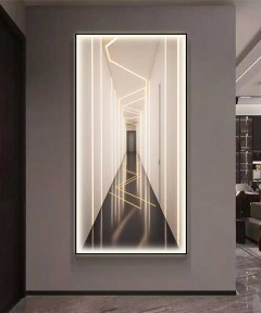Black Frame Entrance Panel in All Its Details Using Smart Lighting